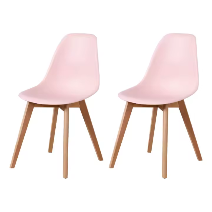 ORION91 Silla ARA Color Rosa Chicle y Patas Haya 46x55x83 cm Comedor Oficina Salón Teletrabajo Cocina - SpazioLuzio - 1