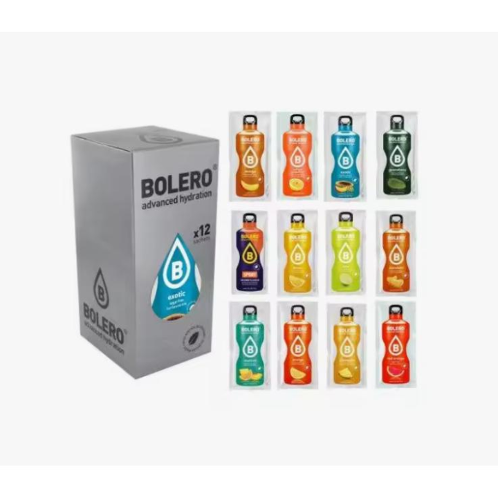 12x Bolero Drinks Sin azúcares Sin calorías MEzclar en 1.5L de agua Deliciosos Sabores Fácil preparación