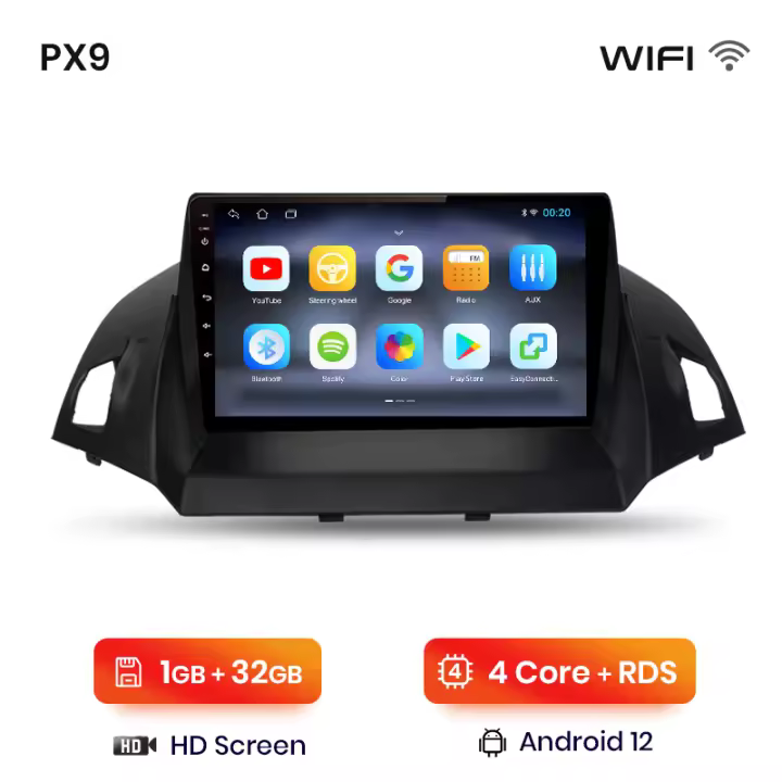 AWESAFE inalámbrico CarPlay Android Auto Radio para Ford Escape Kuga 2 2013 2014 2015 2016 coche reproductor multimedia GPS 2 din autoradio volante controles RDS Bluetooth - 1