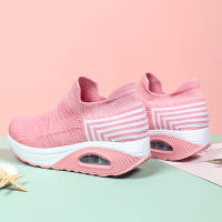 Zapatillas De Plataforma Para Mujer Color Beige Y Negro Talla Grande Casual Zapatillas De Correr Trendy Vulcanizadas - details 13
