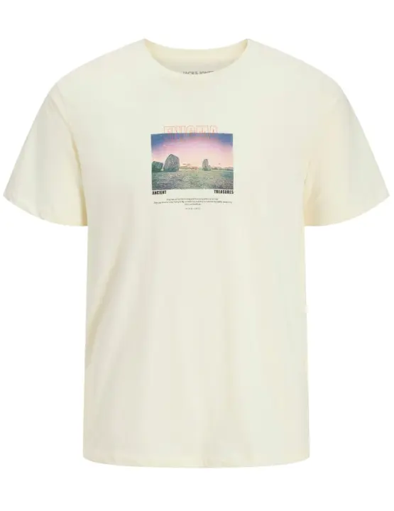 Camiseta Jack&Jones Ryu beige manga corta para hombre - 1