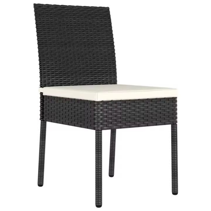 Sillas de Comedor de Jardín 4 Unidades de Satén sintético Negro - 1