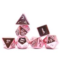 Juego De Dados Poliedros Para Juegos De Mesa Y Rol 7 Piezas Platinados Rosa Dados De Juego De Rol De Polyhedral - details 1