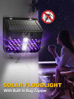 Zapador Solar De Mosquitos Con Luz LED Trap Para Insectos Recargable Al Sol Para Patio Jardín Control De Plagas Ambiental - details 0