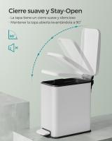 Cubo de Basura de 10 litros para Baño con Pedal - Compacto para Espacios Pequeños, Cierre Suave, Acero Inoxidable, Disponible en Blanco, Negro y Plata - details 3