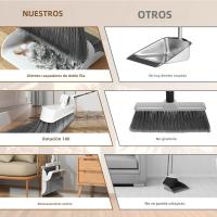 Juego De Limpieza Broom Foldabl Y Escoba Con Púa Doble Cara Y Dientes De Peine Rotación De 180° Uso Portátil Para Cocina Y Piso Eliminación De Pelo De Mascotas - details 5
