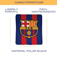MOZURU Manta Polar Blaugrana” con el Escudo del Fútbol Club Barcelona – 120 x 150 cm | Tejido Suave y Cálido en Poliéster | - details 1
