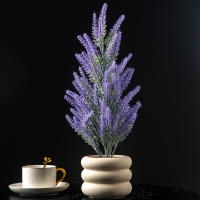Plantas Artificiales De Lavanda 36/45cm Flores De Plástico Realistas Para Decoración De Bodas Y Oficina Color Morado - details 0