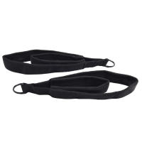 2pcs Anillas De Pilates Dobles Con Correas Para Pies En Negro Equipo De Fitness Reformer Con D-rings Bandas De Resistencia De Poliéster - details 3
