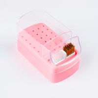 Caja De Almacenamiento Para Cabeza De Pulido De 30 Agujeros Con Cepillo De Limpieza Herramientas De Cerámica Y Acero Tungsteno Anti-Polvo Para Uñas - details 3