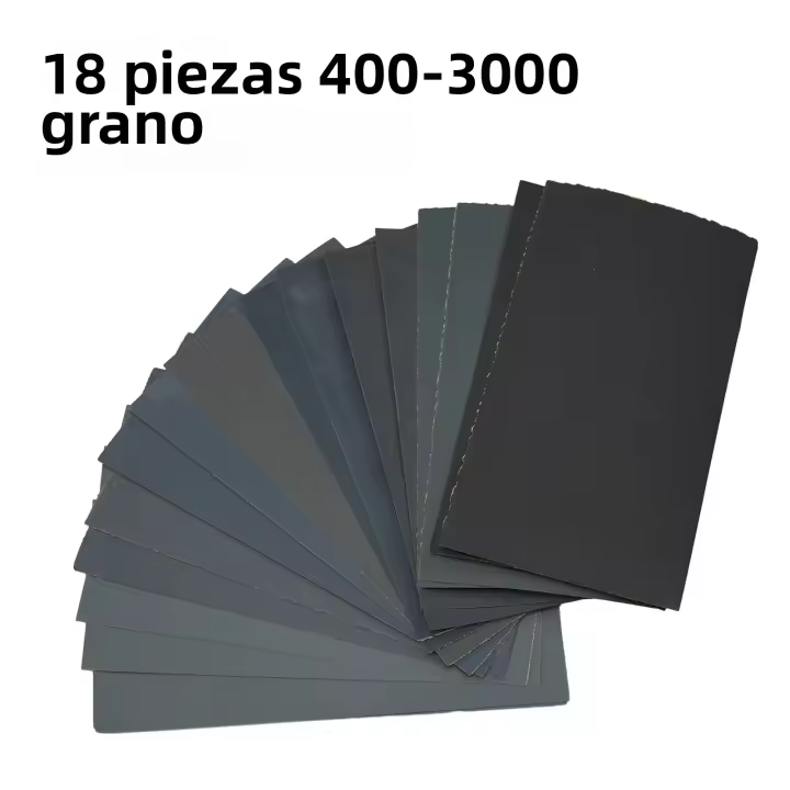 Juego De 18 Piezas De Papel De Hierro Puro Para Bricolaje 400-3000 Grit Herramientas De Pulido Abrazadera Seca Y Húmeda - 1
