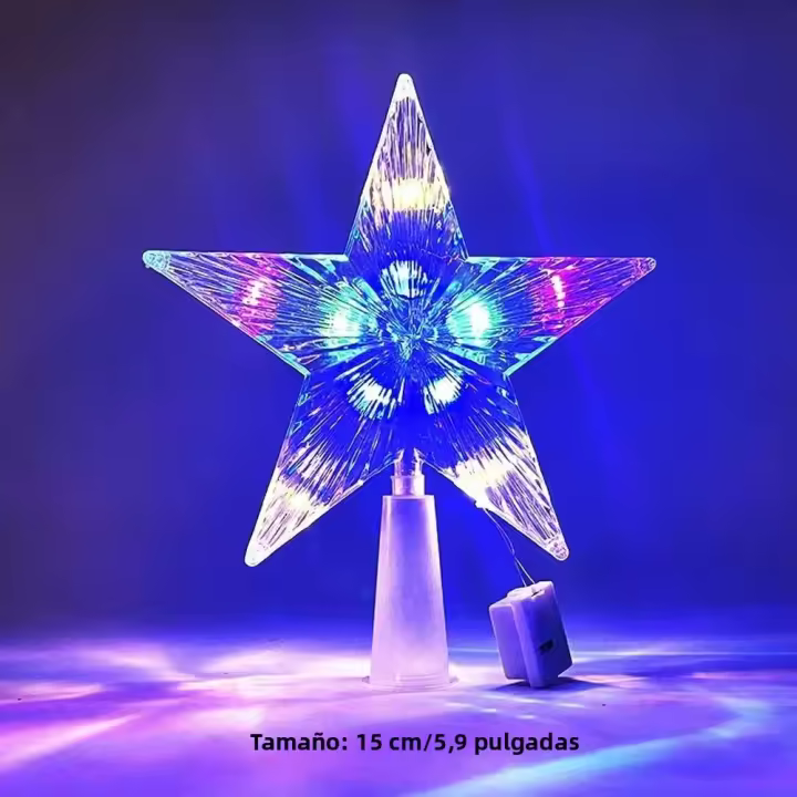 Estrella De Navidad LED 15CM Para Adornos De Árbol De Navidad Con Batería Decoración Doméstica Para Año Nuevo 2025 - 1