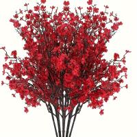 1 Pieza De Flor Artificial Roja Con Toque Realista Bouquet De Gypsum Decoración De Plantas Sintéticas Para El Día De San Valentín - details 0