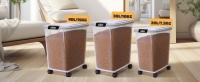 Nobleza - 20/30/40L Contenedor de Comida para Mascotas, Mascotas Caja de Alimentos con Ruedas Contenedor, Tapa abatible, hermética, Transparente, Ruedas y Pala, para Comida para Perros y Gatos, Gris - details 6