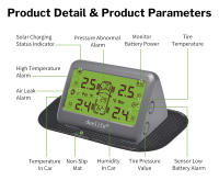 Sistema De Monitoreo De Presión De Neumáticos Para Coche Deelife TPMS Solar Control De Presión De Neumáticos Con Sensor Reemplazable Función De Medición De Temperatura Y Humedad En El Coche - details 13