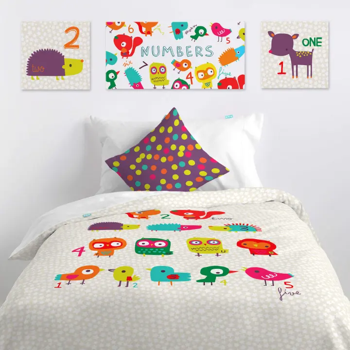 Happyfriday- Forest friends Lienzo 27x27 (B) cm, Lienzos 54% Alg 14% Pes 32% Resina, calidad de , Fabricado en España - 1