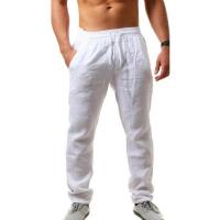 Nuevos Pantalones De Lino De Algodón Para Hombres 2024 Estilo Casual Transpirables Y Sueltos Para Primavera Y Verano Color Sólido - details 2
