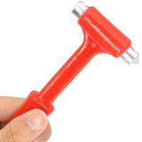 Martillo De Emergencia Para Coche Herramienta De Rescate Con Rompe Vidrio Y Corte De Cinturón De Seguridad Uso Multifuncional Tamaño 160x60mm - details 1