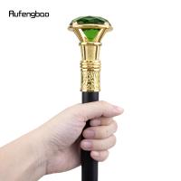 Bastón De Moda Verde Diamante Dorado 93cm Elegante Decorativo Para Cosplay Manija De Cabeza De Diamante Tipo Gentleman - details 7