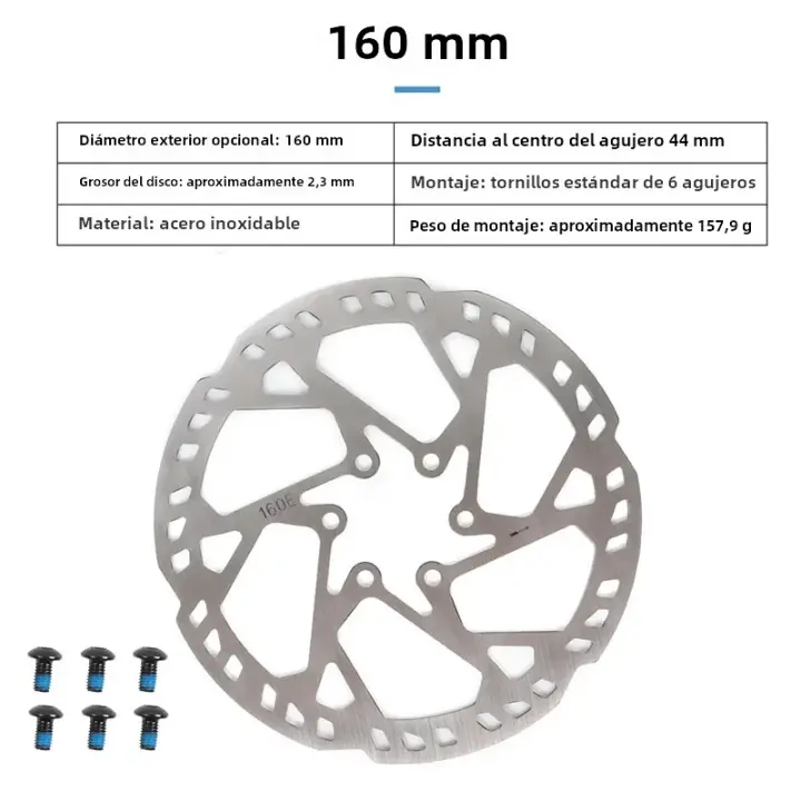 Disco De Freno De Bicicleta En Acero Inoxidable Aumento De Espesor 2.3 Mm Tamaños 140/160/180/203 Mm Sistema De Freno Hidráulico - 1