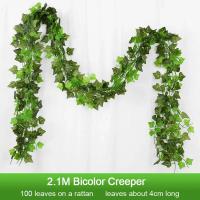 Guirnalda De Hojas De Iva Artificial De 2.1M En Seda Para Decoración De Hogar Jardín Boda Fiesta DIY Hojas Falsas De Vínculo - details 1