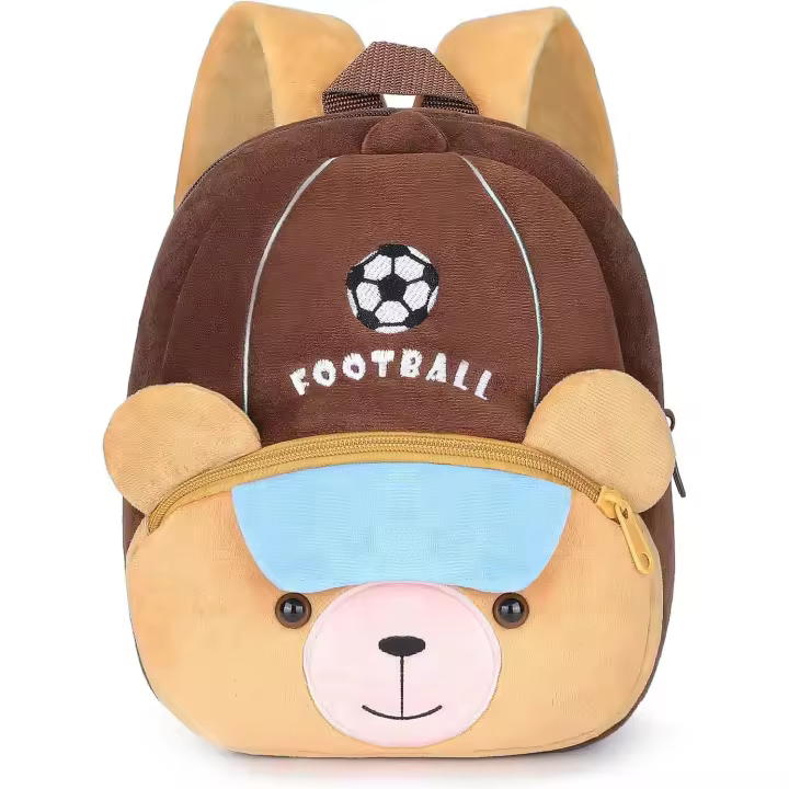 Mochilas infantiles pequeñas para guardería, lindas con dibujos animados 3D de animales, mochila escolar de peluche suave para niños de 2 a 4 años - 1