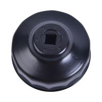 Llave De Filtro De Aceite Negro De Acero 76mm 14 Encogimientos Tipo Tornillo Con Rosca De 3/8" Para Automóvil - details 0