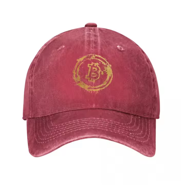 Gorro De Béisbol Vintage Ajustable Para Hombres Y Mujeres Con Diseño De Bitcoin Y Blockchain Protección Solar Para Primavera Otoño Material De Algodón - 1