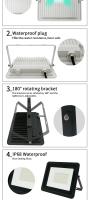 Lámpara De Inundación LED De Alta Brillo AC220V 30W 50W 100W Impermeable IP68 Para Exterior Iluminación De Jardín Y Calle - details 2