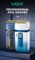 VGR Afeitadora Profesional Para Hombres Máquina De Afeitar Recargable LED Portátil Trimmer De Barba Y Cabello Cuchilla Rotatoria De Acero Inoxidable V-362 - details 0