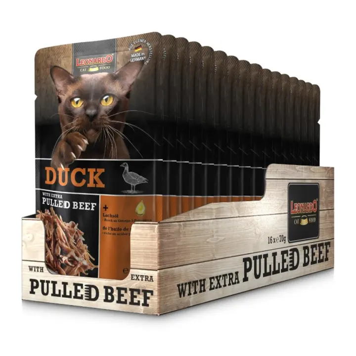 Leonardo Pato Extra Pulled Beef con Tiras  - 16 Sobres de 70gr - 1