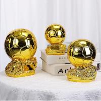 Copa De Fútbol Dorada Con Tecnología Electroplata Decoración De Escritorio Artefacto Resina Regalo De Cumpleaños Y Oficina - details 0