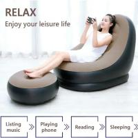 Sofá Perezoso 2-en-1 Con Taburete Y Cama Reclinable Inflable Para Exteriores Para Camping Y RV Con Almohadilla De Pies Plegable Y Manta De Tatami Incluida - details 1