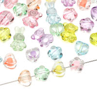 20Pcs Bolas De Acrílico Transparentes Y Liso En Colores Variados Corazón Y Flor Para DIY Producción De Pulseras Y Accesorios - details 1