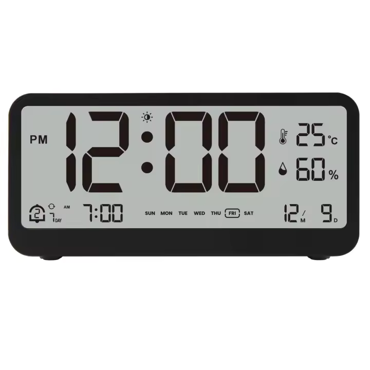Reloj Digital 8001-EN Con Mostrador De Temperatura Humedad Y Alarma De Doble Modo Visualización De Día Semana Y Mes - 1