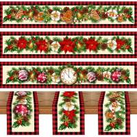 Mantel Runner De Navidad Rojo Y Negro Con Patrón De Copos De Nieve Decoración Para El Hogar 2023 Xmas Mantel Tela De Poliéster 100% - details 2