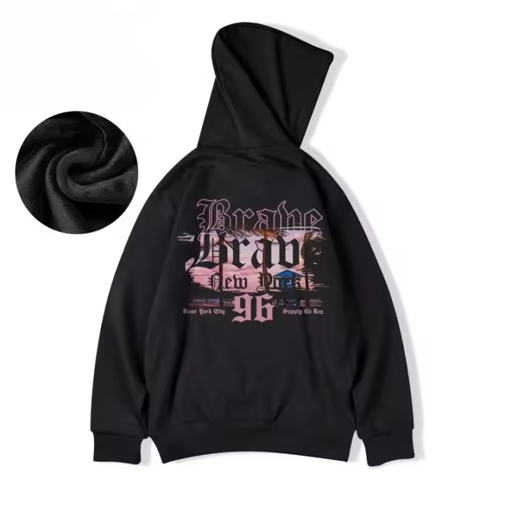 Sudadera De Capucha Grande Para Hombre Estilo Americano Con Letras Suelta Hip Hop Para Unisex Talla M-8XL Algodón Y Poliéster Para Todas Las Estaciones - 1