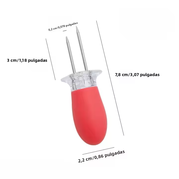 Cuchara De Acero Inoxidable Para Maíz Con Mango De Goma Herramientas De Cocina Para Barbacoa Y Fiestas Utensilios Accesorios - 1