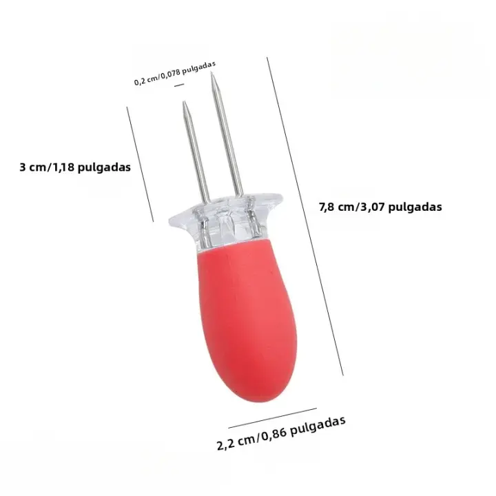 Cuchara De Acero Inoxidable Para Maíz Con Mango De Goma Herramientas De Cocina Para Barbacoa Y Fiestas Utensilios Accesorios - 1
