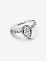 Halo de Pera Brillante - Plata de Leyes Pandora - Anillo - details 0