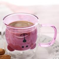 Taza De Café Doble Oso De 250ML Con Mano Transparente Insulada Para Leche Jugo Té Utensilios De Espresso Lindo Y Ecológico - details 3
