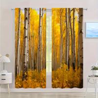 2pcs Cortina De Ventana Con Estampado De Arce Amarillo Para Decoración Del Hogar Tratamiento De Ventana Para Dormitorio Oficina Cocina Sala De Estar Y Estudio - details 5