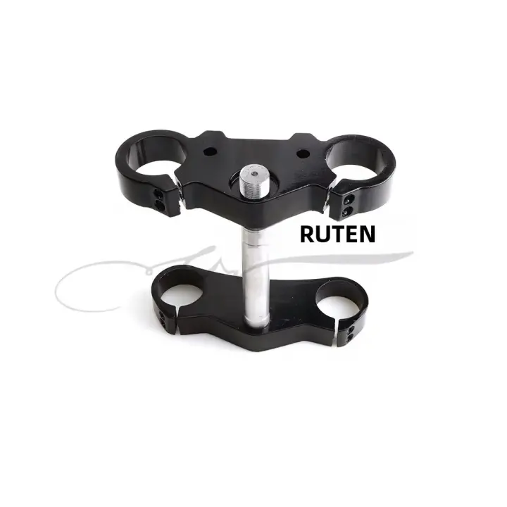 Aluminio 22mm 7/8" Manillar Riser Montaje Baras 45MM Invertido Absorbedor De Choque Dispositivo De Dirección Placa Superior E Inferior Piezas De Motocicleta Negro Duradero - 1
