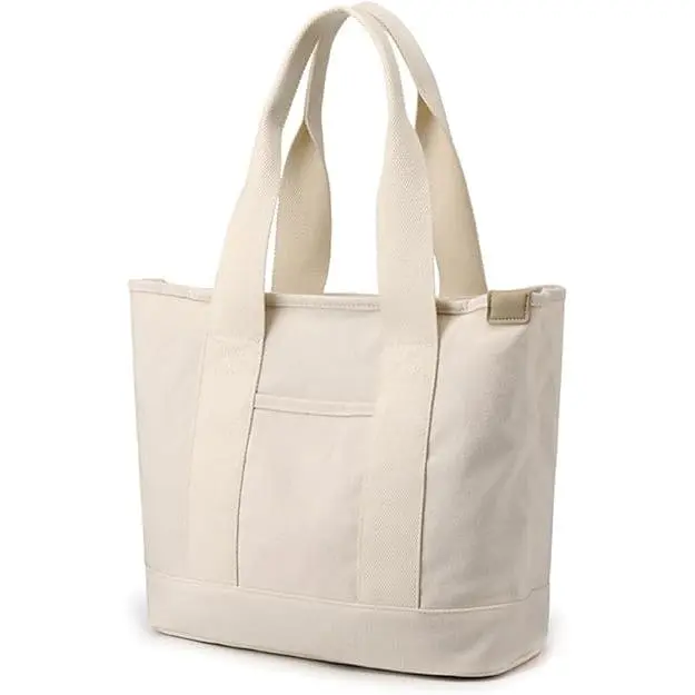 Bolso de Lona con Bolsillos para Mujer,Bolso Bandolera Mujer Bolso,Gran Capacidad Bandolera Casual con correa ajustable,para Compras,Viajes de Trabajo - 1