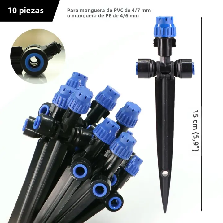 Regadímetro Con 8 Agujeros Y Palito Regadores Ajustables De 180° Sprayer De Bloqueo Rápido Suministros De Riego Para Jardín - 1