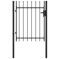 vidaXL Cancela de Valla Sencilla de Puntas Acero Negro Puerta de Jardín Dimensiones 1 x 1 m,  1 x 1.2 m,  1 x 1.5 m y mas - details 1