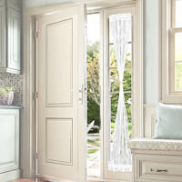 Cortinas De Puerta Transparentes Voile Floral Cortinas De Ventana Modernas Cortina De Puerta Semi-Translúcida Con Bolsa De Rodillo - details 14