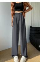 Pantalones Anchos Elegantes Para Mujer Estilo Coreano Cintura Alta Negro Pantalones Sueltos Para Oficina Moda 2024 - details 8