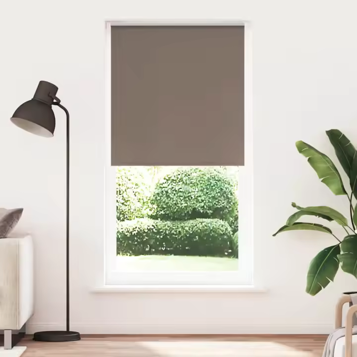 vidaXL Estor Enrollable Opaco Color Café de Tela en dimension 210 cmx105 cm/210 cmx110 cm/210 cmx115 cm y más | protección solar decorativa para ventanas hogar oficina dormitorio fácil de instalar - 1