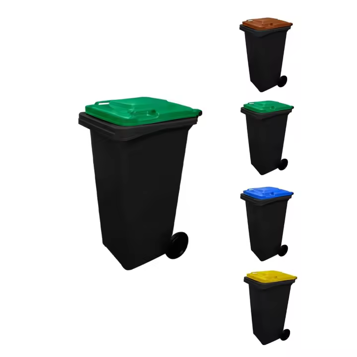 JARDIN202 - Contenedor de basura reciclables Ecodiseño 120L 2 ruedas - 1